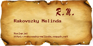 Rakovszky Melinda névjegykártya